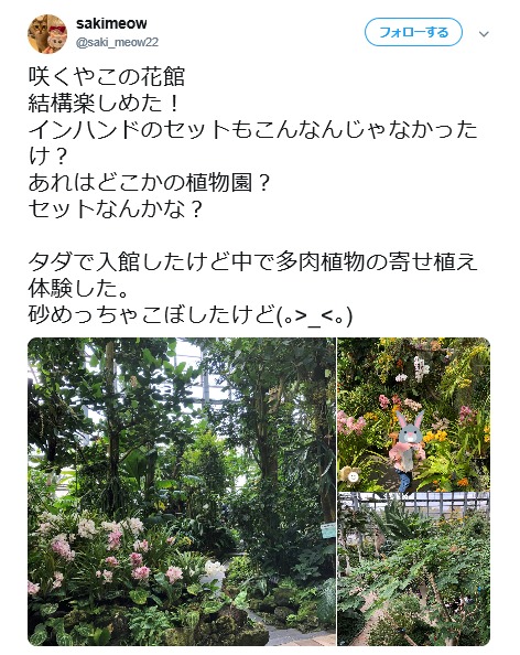 インハンドの植物園は咲くやこの花館がモデル？