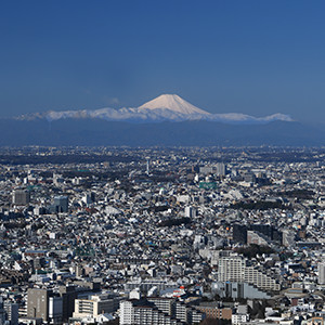 渋谷スカイからは富士山も見える