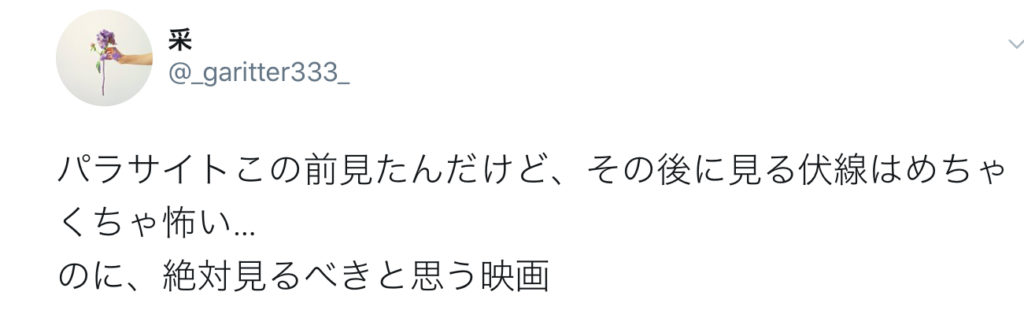 パラサイト半地下の家族は怖い映画なの？一人でも観に行けるの？