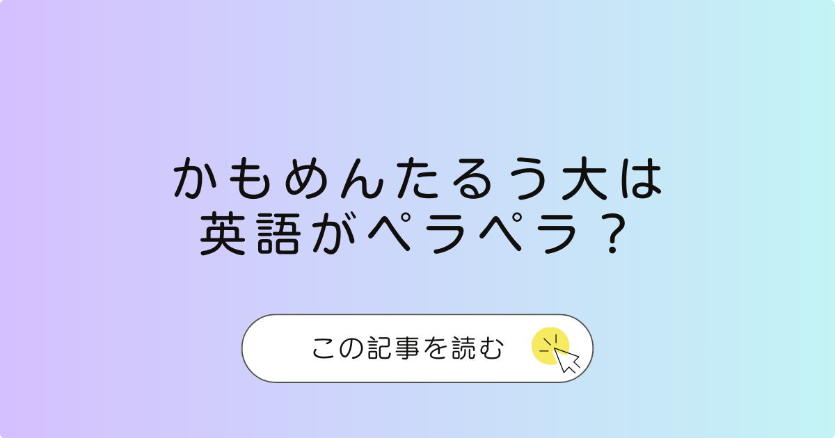 かもめんたるう大は英語がペラペラ